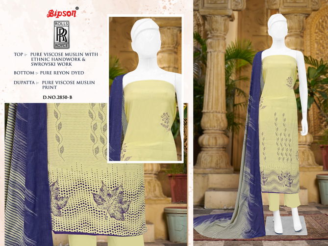 Rolls Royce 2850 By Bipson Viscose Muslin Dress Material Wholesale Price In Surat